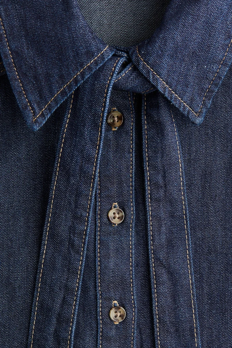 H&M Bow-detail denim blouse