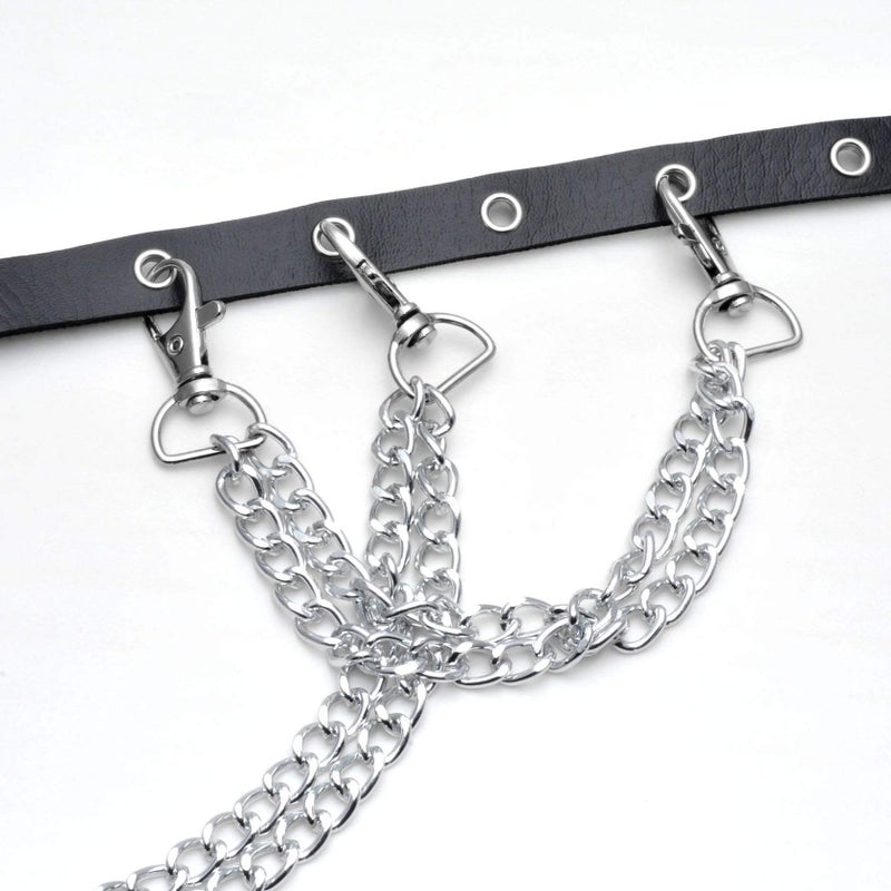 MILAKOO Eyelet Grommet Waist Belt for Women Pu Outfit Accessory for Stage Show Halloween Wear Decor - Image 2