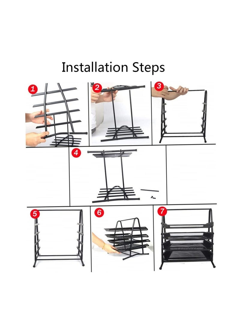 Arabayt 5-Tier Pull-Out File Rack｜Desktop Office Storage Unit｜Multi-Tier Document Organiser｜Creative Multi-Functional Storage Solution (Suitable for Offices/Study Rooms) - Image 2