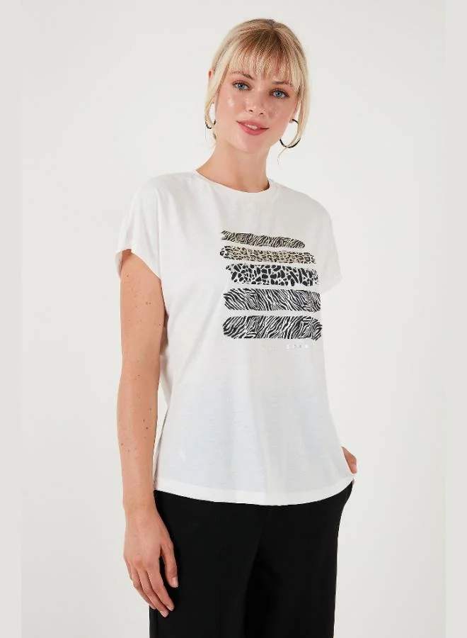 Lela Lela Printed Crew Neck Regular Fit T-Shirt Women's T-Shirt 6671003