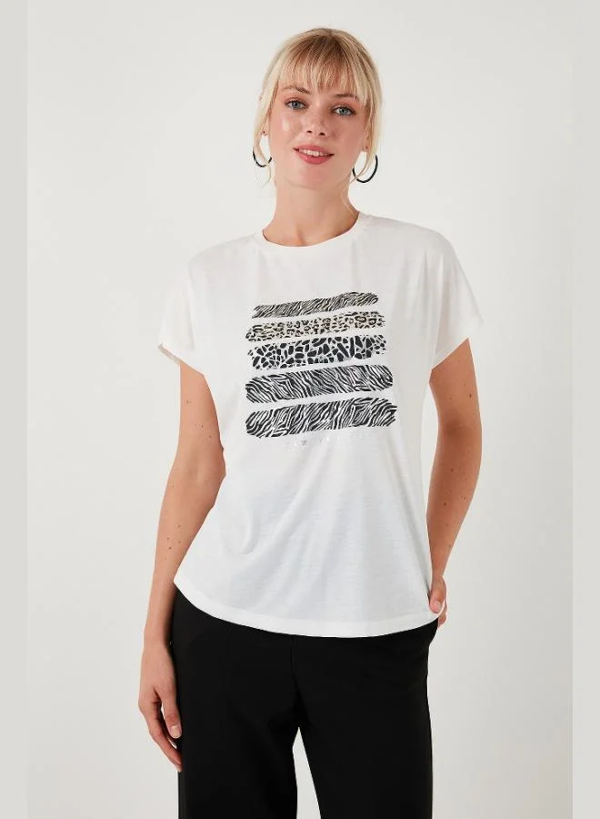 Lela Lela Printed Crew Neck Regular Fit T-Shirt Women's T-Shirt 6671003