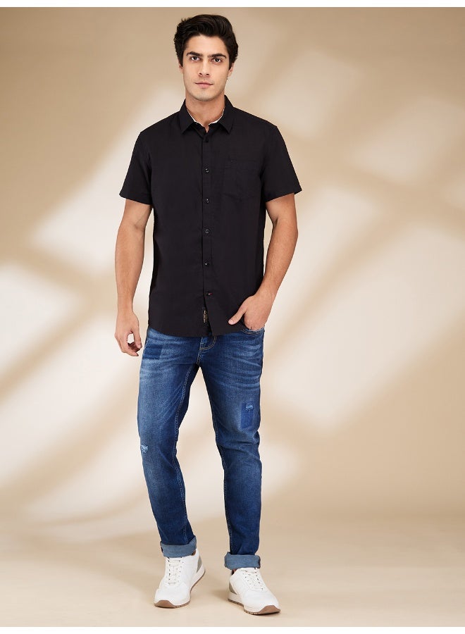 Being Human Mens Black Collared Short Sleeve Shirt - Image 5