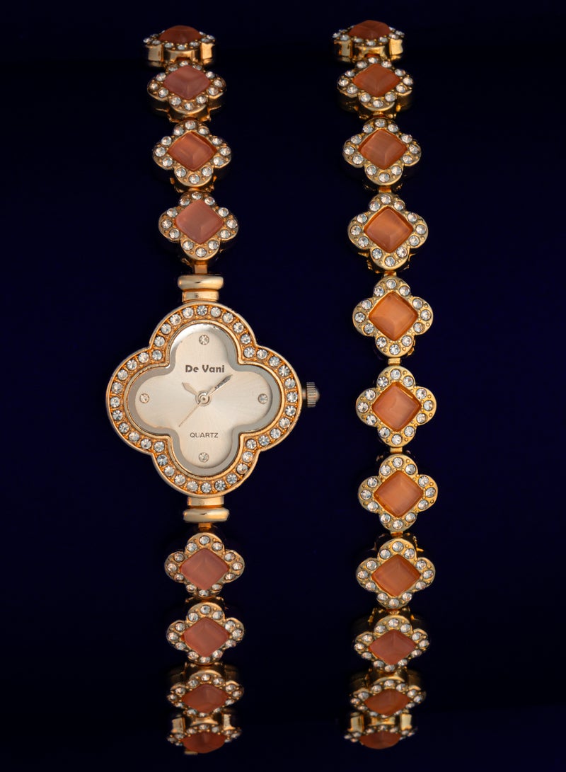 دي فاني ساعة يد للنساء من دي فاني مع سوارة ستانلس ستيل أنالوج بعقارب - Image 2