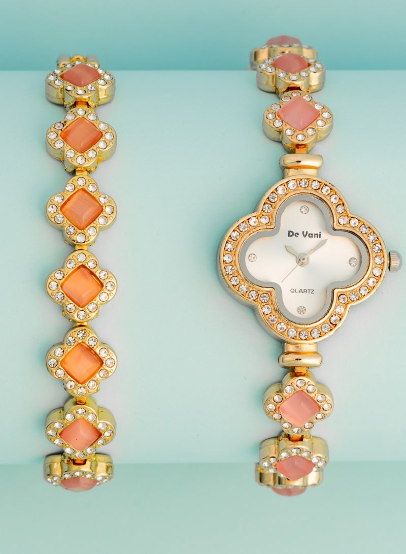 دي فاني ساعة يد للنساء من دي فاني مع سوارة ستانلس ستيل أنالوج بعقارب - Image 3