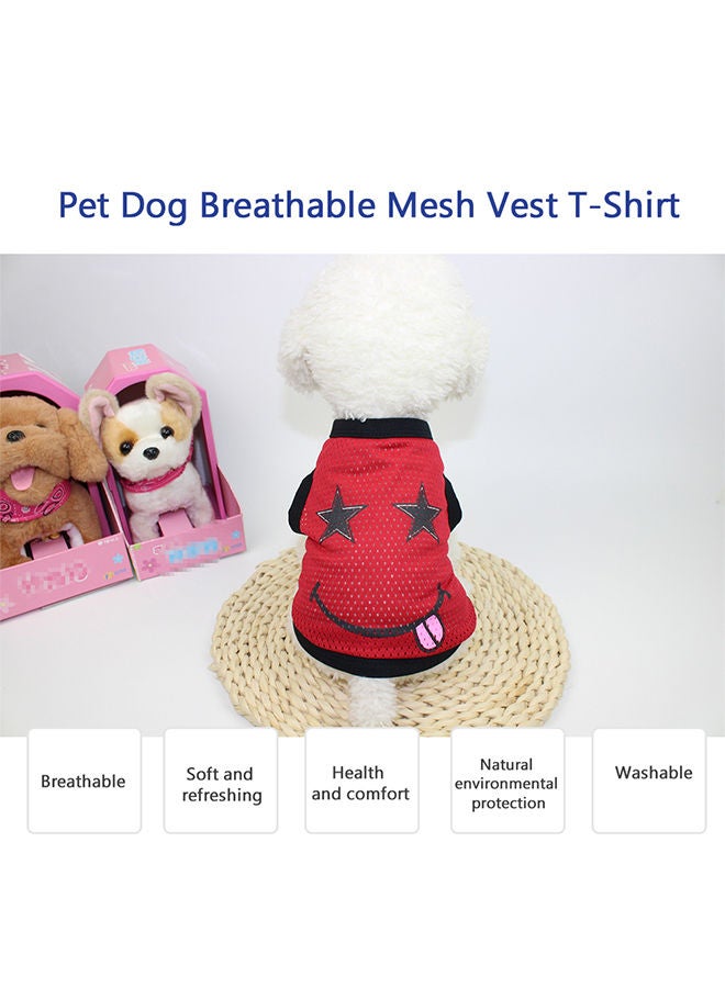 Loquat Printed Vest Dog T-shirt Red 25x1x21cm - Image 3