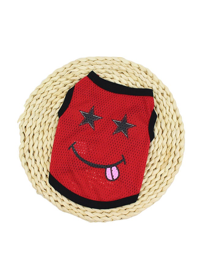 Loquat Printed Vest Dog T-shirt Red 25x1x21cm - Image 1