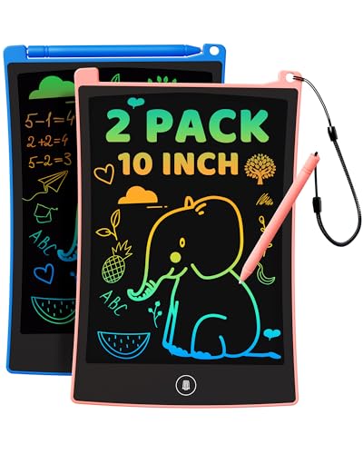 KOKODI 2 Pack 10 Inch LCD Writing Tablet for Kids Colorful Doodle Board Erasable Drawing Pad Educational Learning Toys Birthday Gifts for Boys Girls Ages 3 4 5 6 7 8 Blue Pink - Image 1