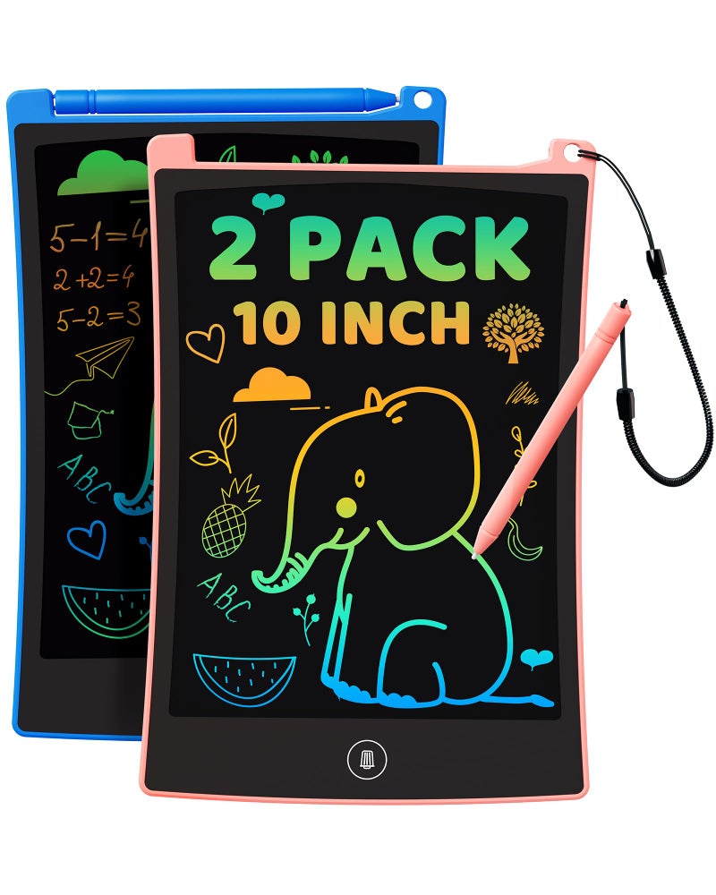 KOKODI 2 Pack 10 Inch LCD Writing Tablet for Kids Colorful Doodle Board Erasable Drawing Pad Educational Learning Toys Birthday Gifts for Boys Girls Ages 3 4 5 6 7 8 Blue Pink - Image 2