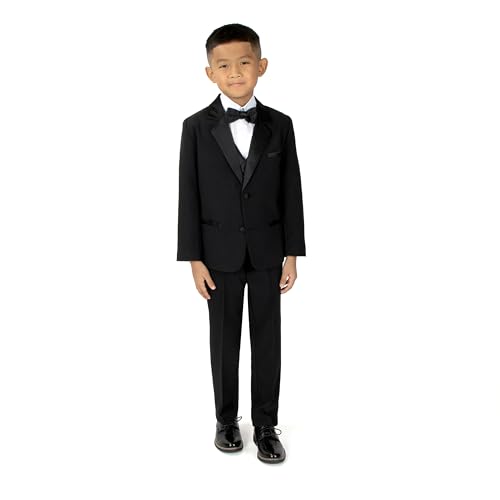 Spring Notion Boys' Classic Fit Tuxedo Set, No Tail Black 18M (Large) - Image 1