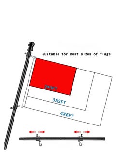 Generic Ramadan Flag National Day Flagpole Suitable For 2X3, 3X5, 4X6FT Flag Heavy Garden Flagpole Outdoor Or Outdoor Wall-Mounted Flagpole For Street Games  - Image 2