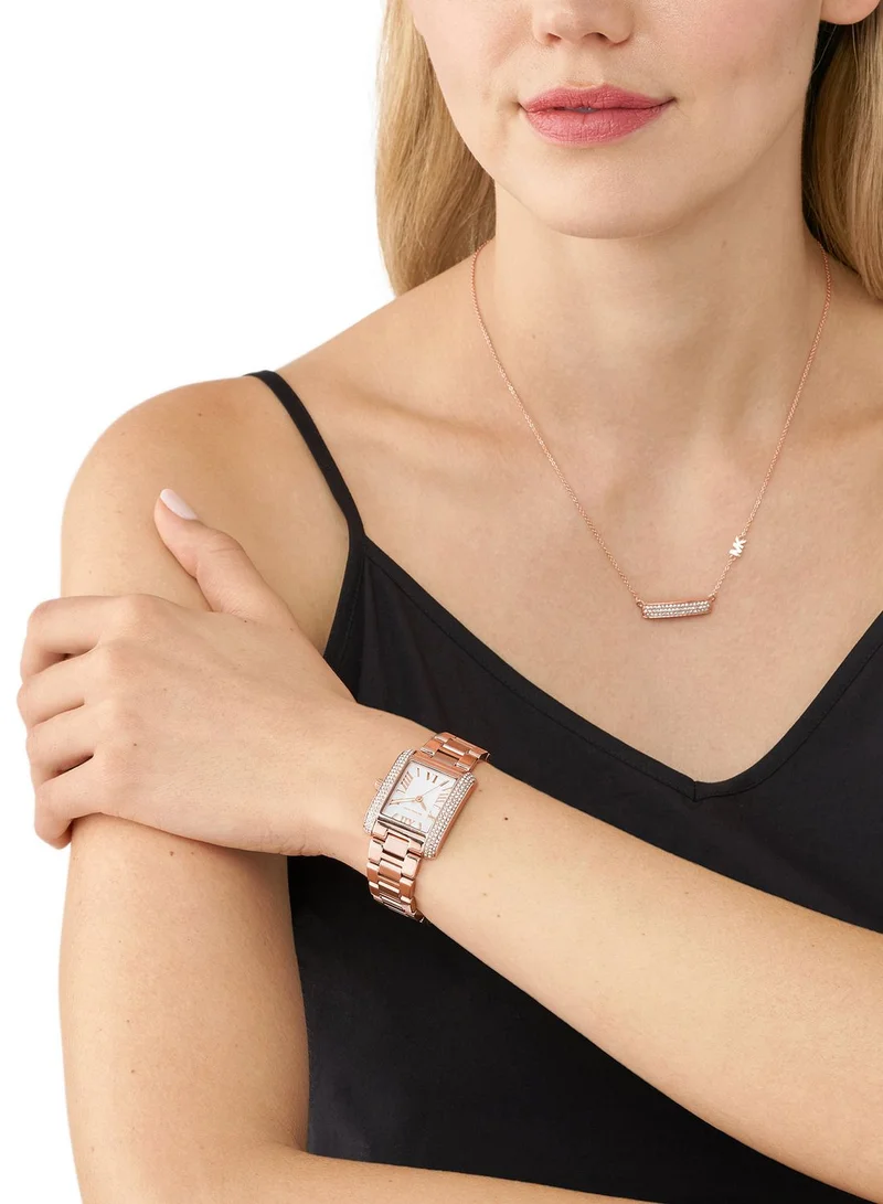 Michael Kors Emery Analog Watch + Necklace Set
