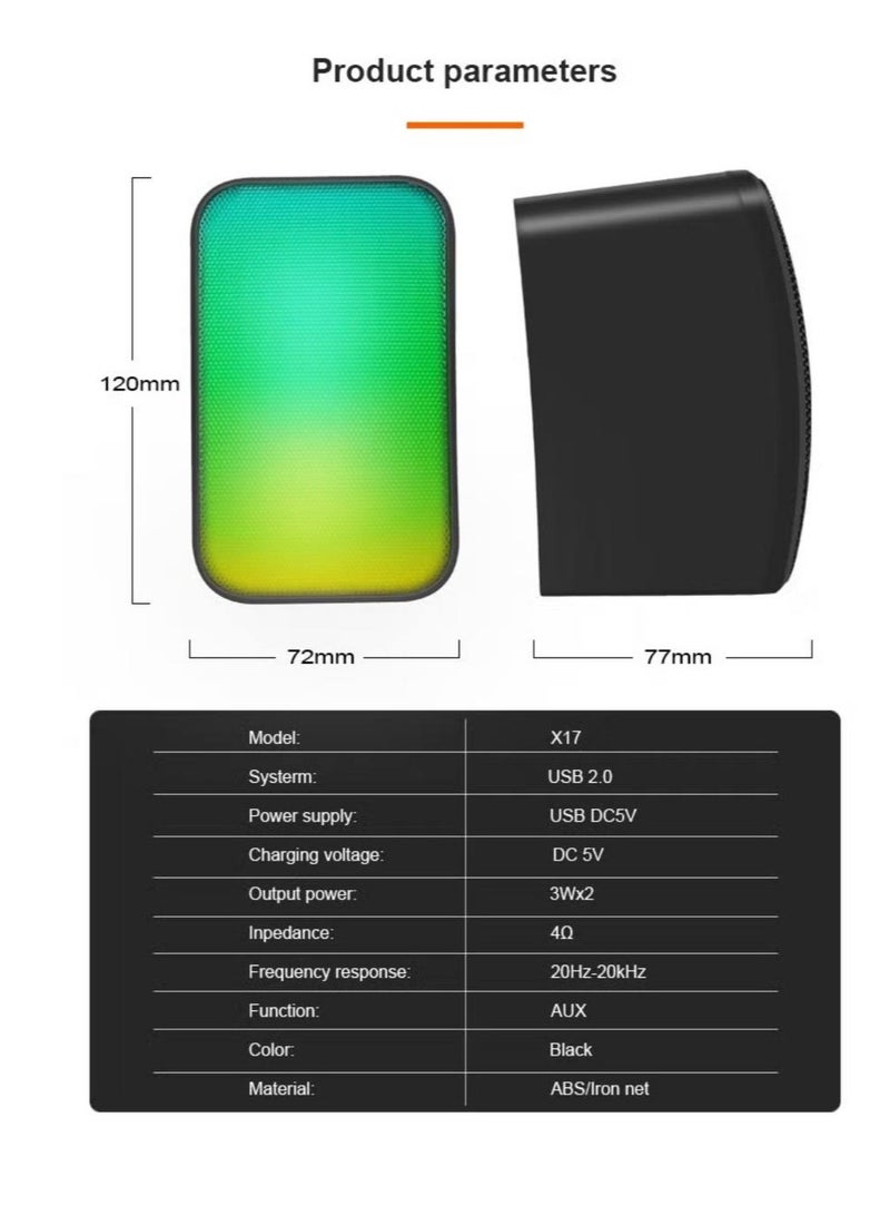 RGB Multimedia Usb Speaker For Pc