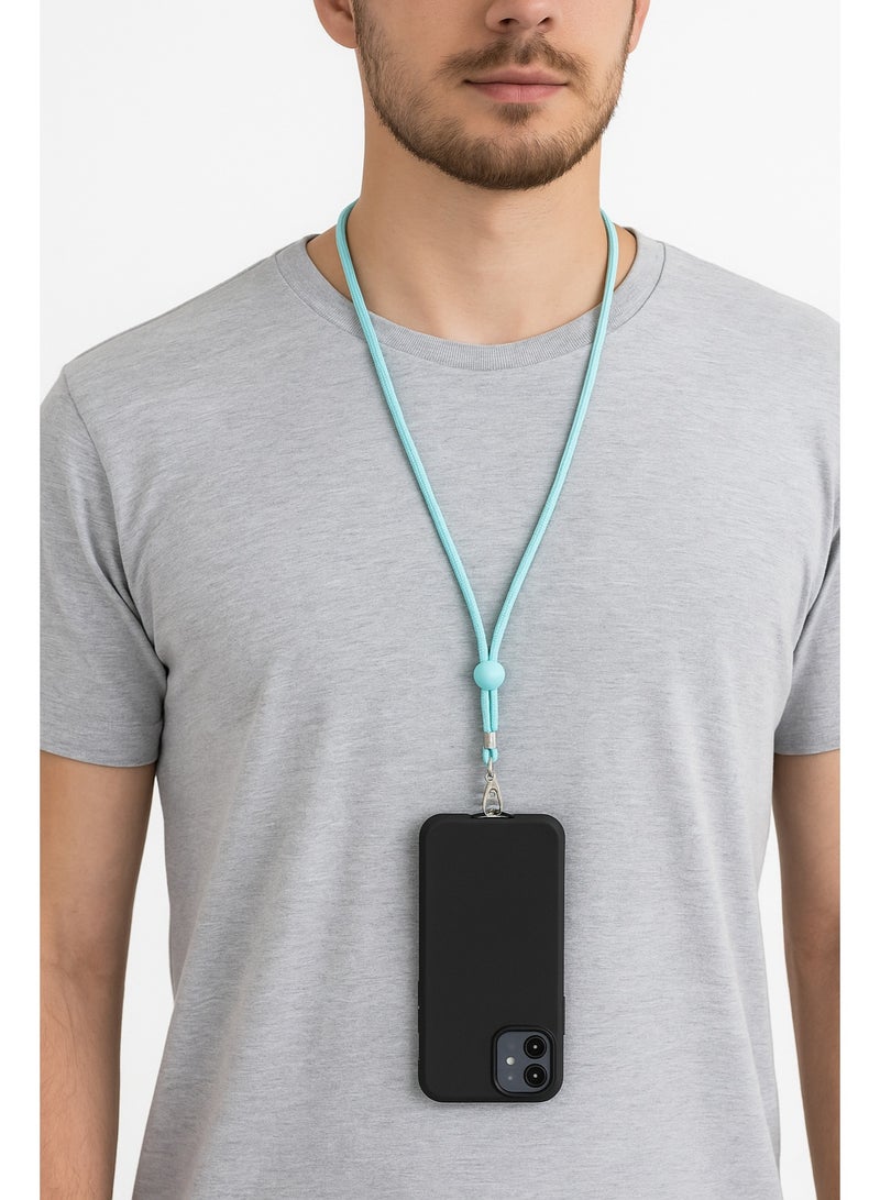 حبل تعليق الموبايل حول الرقبة قابل للتعديل – تصميم مريح وخفيف مع مشبك معدني ووصلة تثبيت للهاتف – حماية من السقوط أثناء الاستخدام اليومي - Image 3