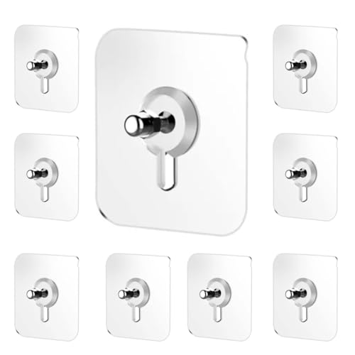 Natkam Self-Adhesive Wall Hooks - Screw Model, No Drilling Required for Hanging Photo Frames, Clock, Calendars.(Pack of 10) (Screw Type) - Image 1