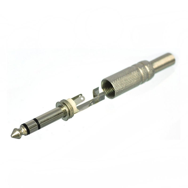 CESS موصل معدني ستيريو ذكر 6.35 مم 1/4 بوصة مع قابس تخفيف الضغط الزنبركي (10 عبوة) - Image 3