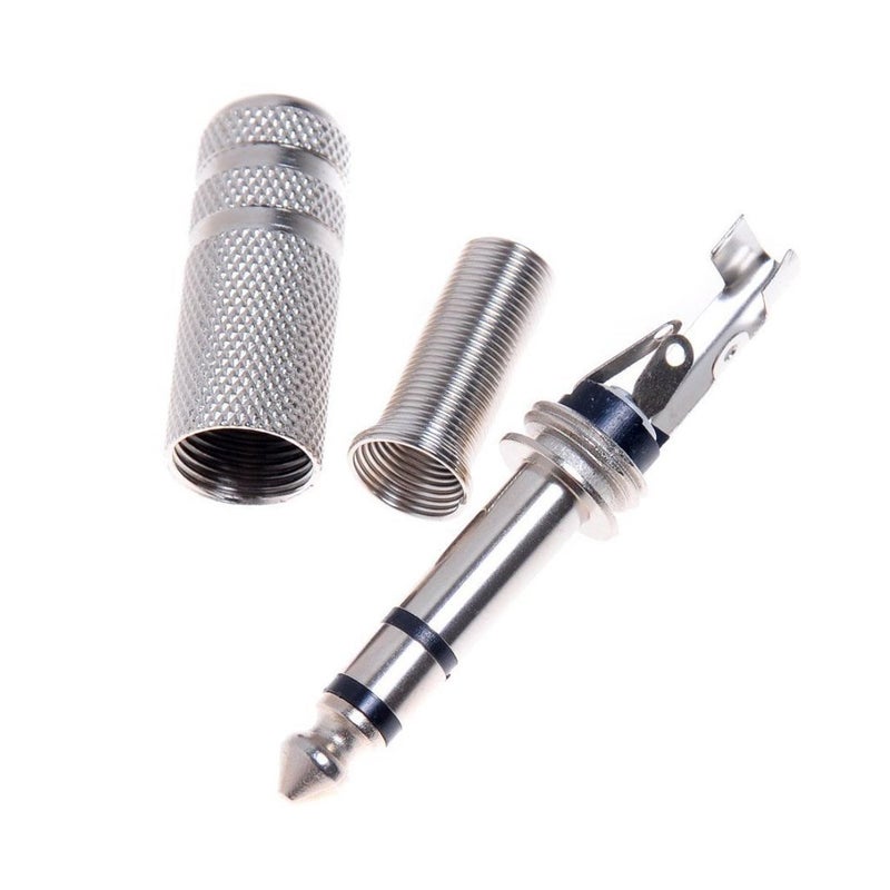 CESS موصل معدني ستيريو ذكر 6.35 مم 1/4 بوصة مع قابس تخفيف الضغط الزنبركي (10 عبوة) - Image 2