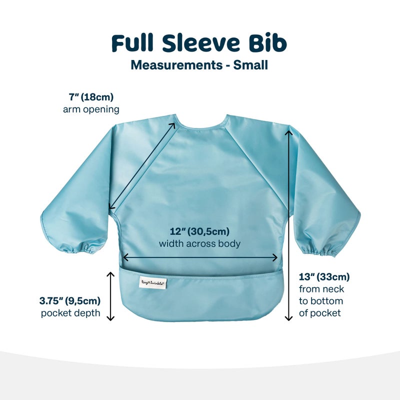 Tiny Twinkle Long Sleeve Bib for Babies & Toddlers - 2 Pack Waterproof Smock Bibs for Eating - Machine Washable & Mess-Proof, Baby Feeding Essential & Shower Must-Have (Slate Olive,6-24M) - Image 2