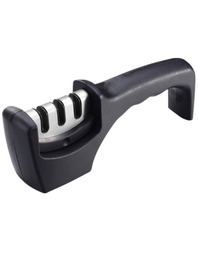 4-in-1 kitchen knife accessories: Level 3 sharpener helps repair, restore, and polish blades (black) - Image 1
