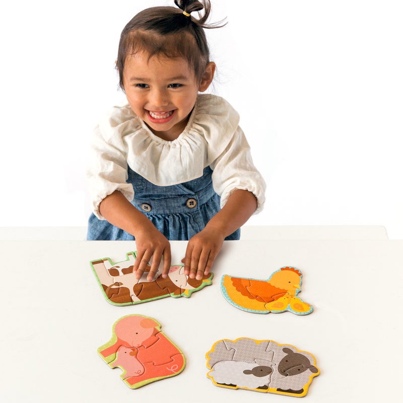 Petit Collage Beginner Puzzle for Kids, Farm Babies - Includes 4 Mini Puzzles (3-5 Pieces Each) - Cute Animal Puzzles for Ages 2+ - Makes a Great Gift Idea - Image 2