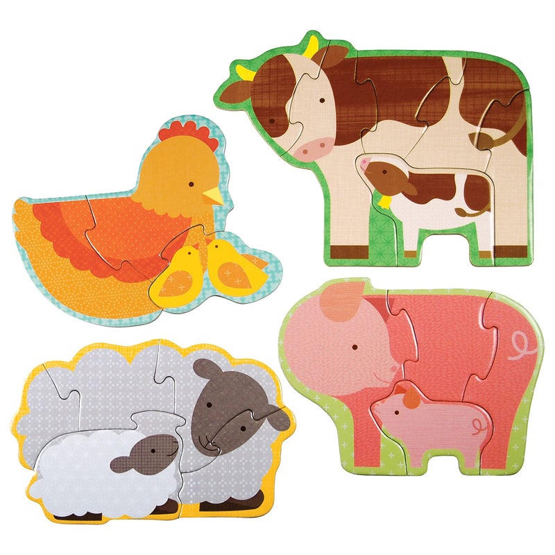 Petit Collage Beginner Puzzle for Kids, Farm Babies - Includes 4 Mini Puzzles (3-5 Pieces Each) - Cute Animal Puzzles for Ages 2+ - Makes a Great Gift Idea - Image 3