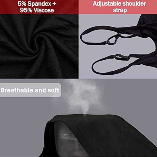 BQTQ 5 Pcs Women's Camisole Tank Top Undershirt Spaghetti Strap Under Shirts, L Black - Image 4