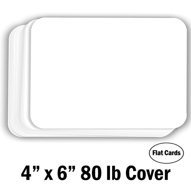 Hamilco White Cardstock Thick Paper - Blank Index Flash Note & Post Cards with Rounded Corners - Greeting Invitations Stationary 4 X 6" Heavy weight 80 lb Card Stock for Printer - 100 Pack - Image 2