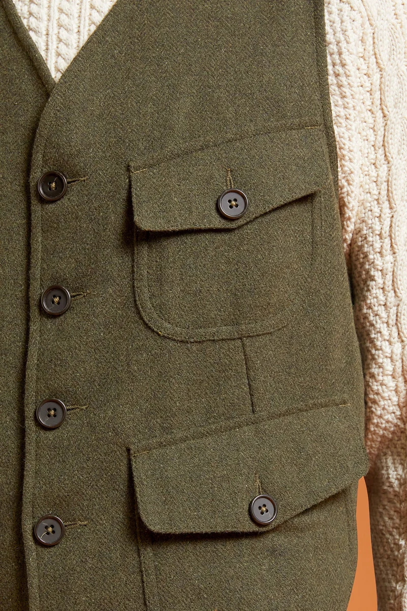 Doppelganger Green Men's single-breasted waistcoat - Green for Men | Best Price UAE