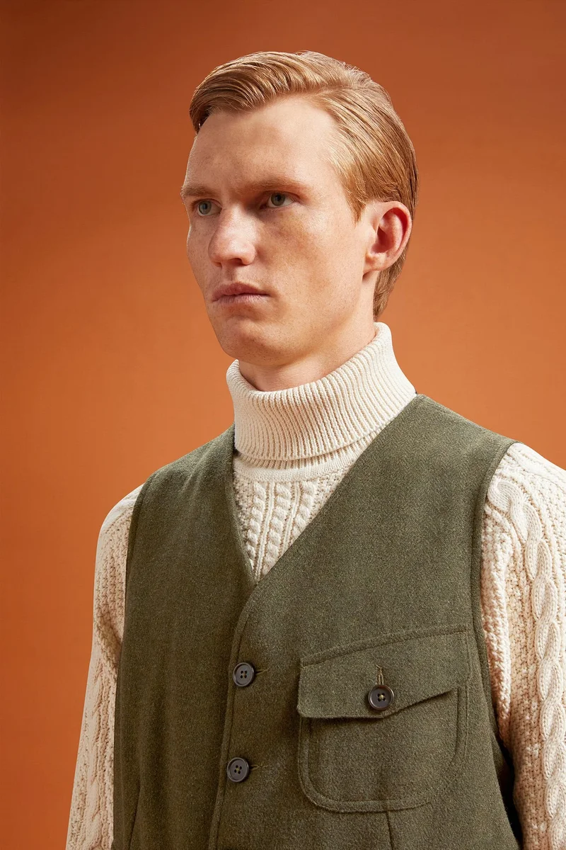 Doppelganger Green Men's single-breasted waistcoat - Green for Men | Best Price UAE