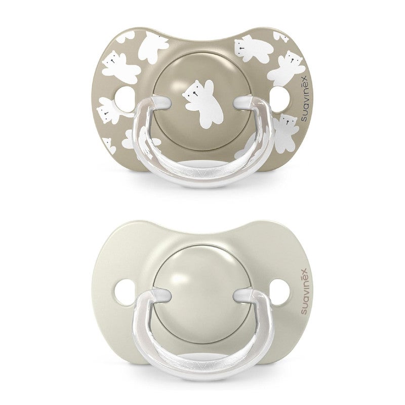 Suavinex, Pack of 2 Pacifiers for Babies +18 Months, with Physiological Silicone Teat SX Pro Symmetrical, Flat and Flexible, Respects Oral Development, Wild&Free Beige - Image 2