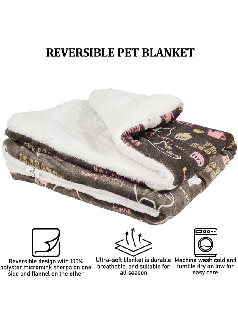 أن ان سي بيتس بطانية للكلاب، بطانية فائقة النعومة للحيوانات الأليفة بتصميم مطبوع لطيف، بطانية دافئة ومريحة على الوجهين للحيوانات الأليفة للقطط والكلاب، بطانية نوم للحيوانات الأليفة كبيرة جدًا لجميع أحجام الحيوانات الأليفة 100 سم (شوكولاتة) - Image 3