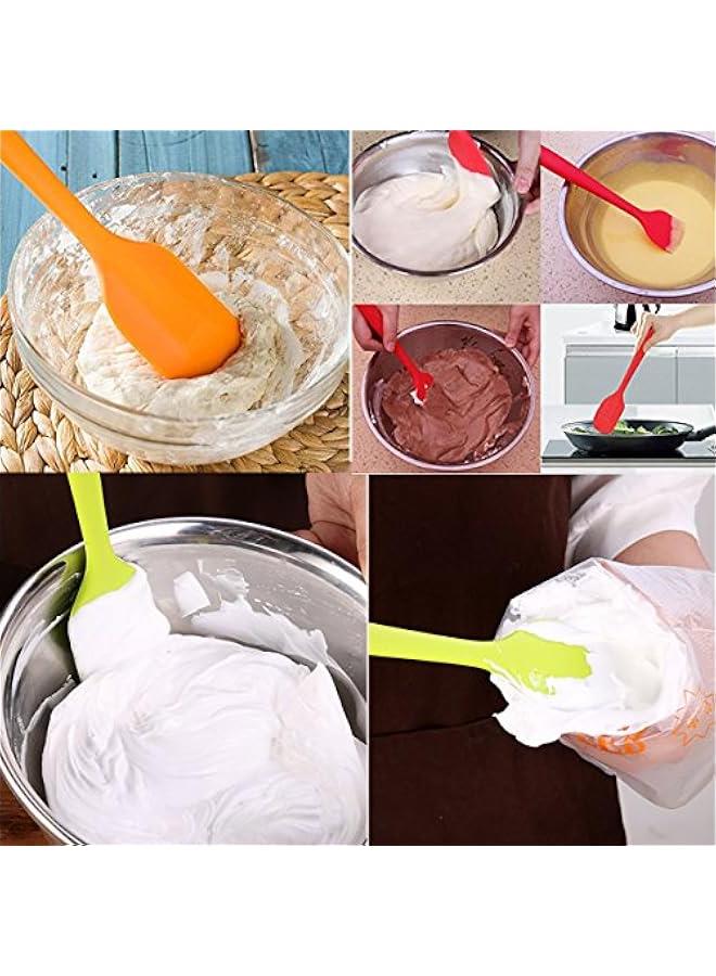 Silicone Spatulas, 11 inch Rubber Spatula Heat Resistant Seamless One Piece Design Non-Stick Flexible Scrapers Baking Mixing Tool (4 Piece) - Image 2