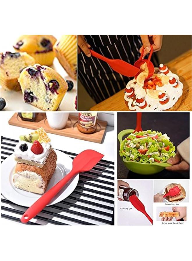 Silicone Spatulas, 11 inch Rubber Spatula Heat Resistant Seamless One Piece Design Non-Stick Flexible Scrapers Baking Mixing Tool (4 Piece) - Image 3