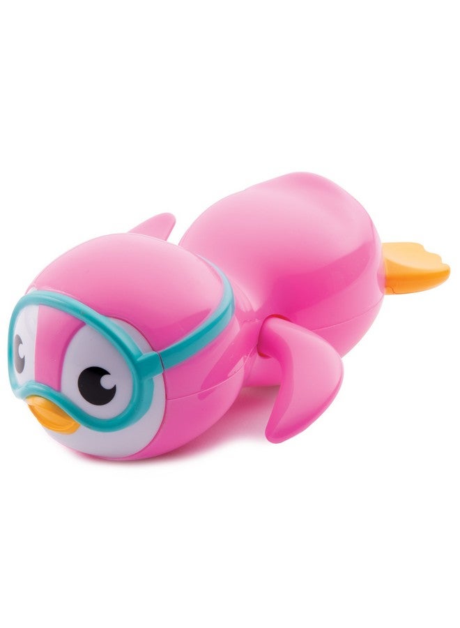 Munchkin® Wind Up Swimming Penguin Baby and Toddler Bath Toy, Pink - Image 1