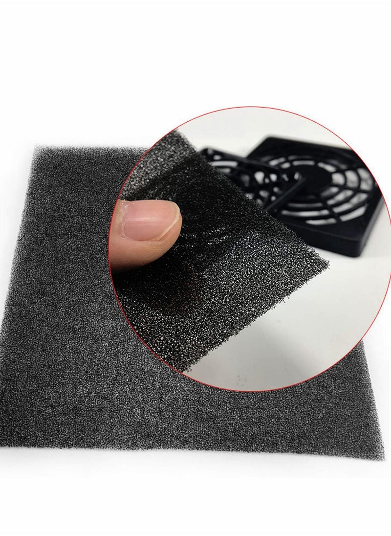 Excefore Cooling Fan Filter 120mm 4Pcs 3 in 1 Computer Dustproof PC Dust Cover Ventilator Grill with Sponge and Screws for 120x120 Case (Black)  - Image 2