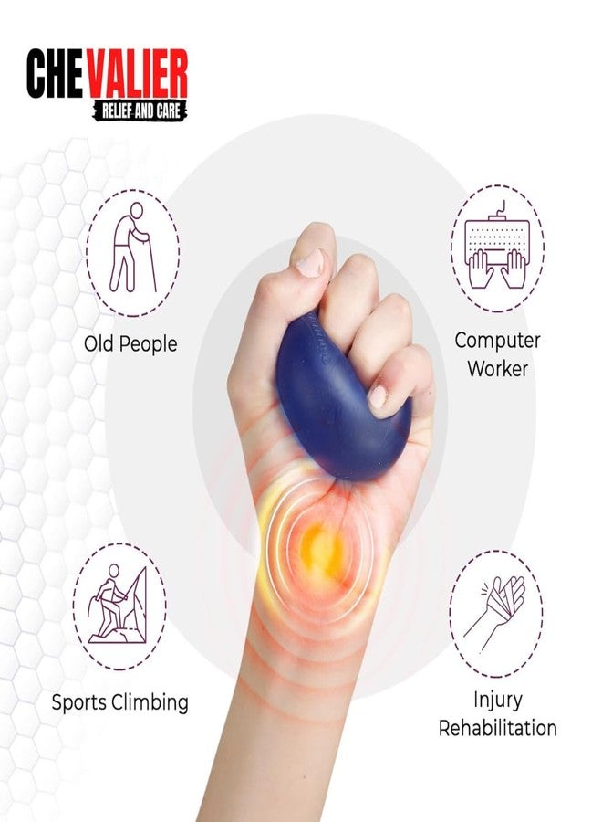 CHEVALIER Physiotherapy Hand Gel Exercise Ball Stress Relief Squeeze Balls for Hand Therapy and Finger Wrist Muscles Strengthening for Fitness & Health (Blue) - Image 4