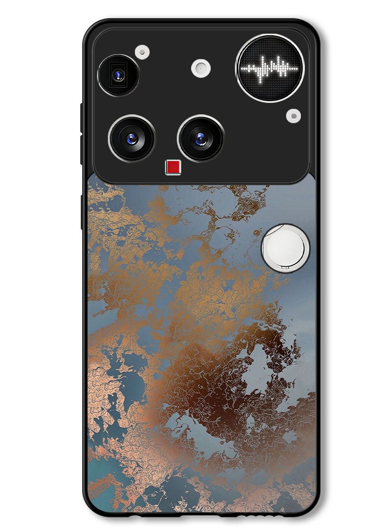 Theodor Case Compatible with Nothing Phone (3) 6.67 Inch Protection Shockproof Bumper Cover Golden Grey Design - Image 1