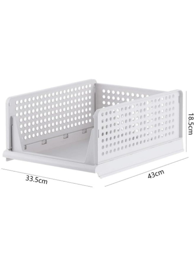 GGEROU 4 Pack Wardrobe Drawer Boxes, Stackable Wardrobe Organiser, Foldable Storage Boxes for Home Organization - Image 2