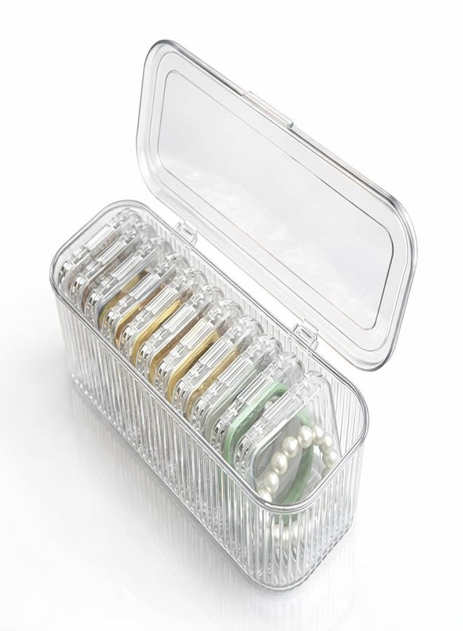 SANTALON Acrylic Jewelry Organizer Box Set | Transparent Jewelry Storage Case with Protection | Portable Box for Earrings, Rings, Necklace, Bracelet, Watch | Case for Women & Girls - Image 1