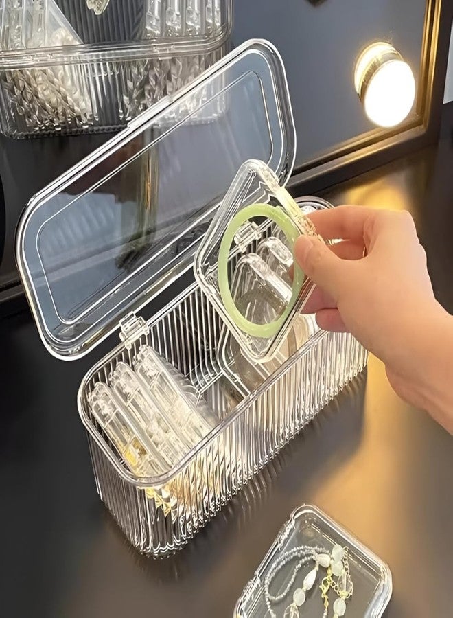 SANTALON Acrylic Jewelry Organizer Box Set | Transparent Jewelry Storage Case with Protection | Portable Box for Earrings, Rings, Necklace, Bracelet, Watch | Case for Women & Girls - Image 5