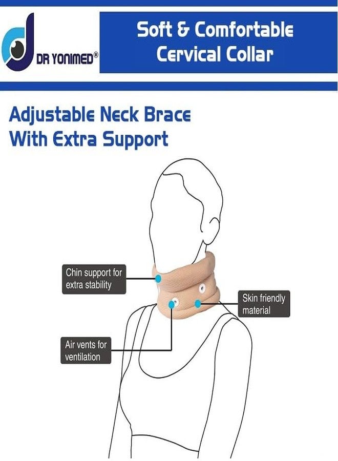 Dr Yonimed Cervical Collar, Soft, Beige Color, Medium Size (Pack of 1) For Neck Support - Image 4