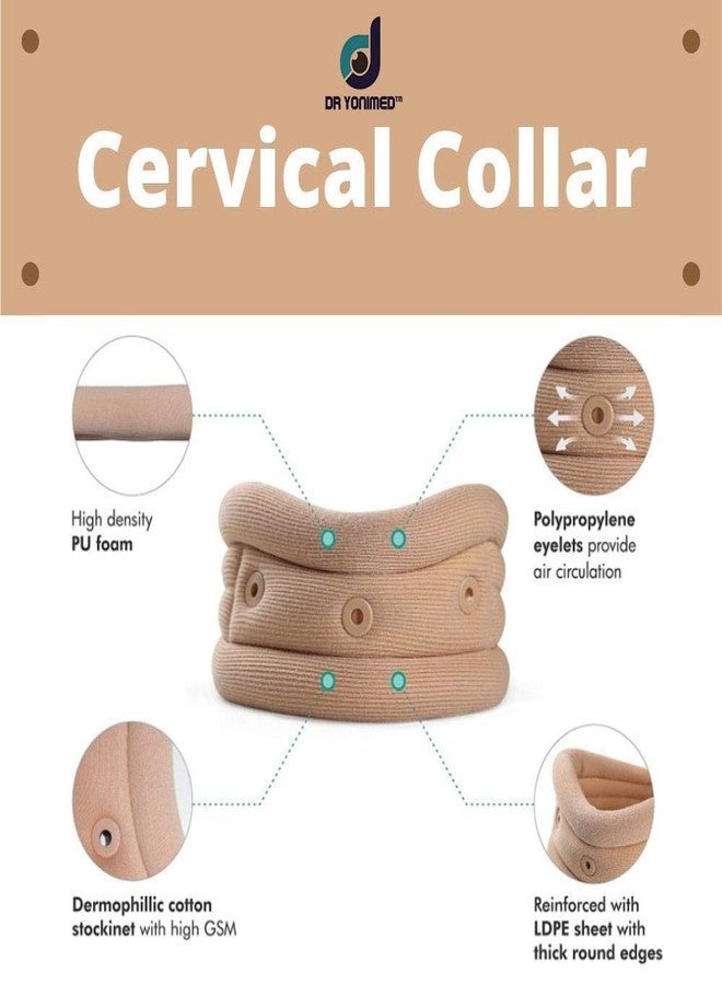 Dr Yonimed Cervical Collar, Soft, Beige Color, Medium Size (Pack of 1) For Neck Support - Image 5
