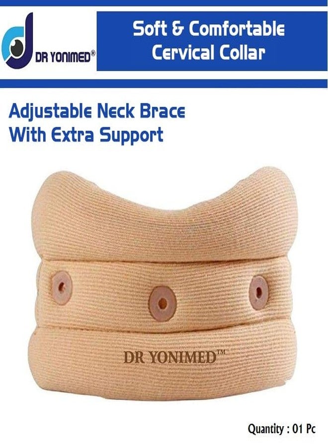 Dr Yonimed Cervical Collar, Soft, Beige Color, Medium Size (Pack of 1) For Neck Support - Image 2