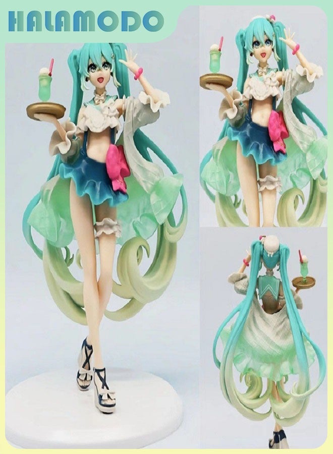 HALAMODO Hatsune Miku Cream Soda Style Figurine, Great for Desktop Display, a Delightful Gift for Girls - Image 1