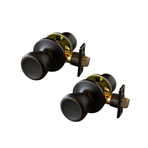 Design House 190744 Terrace Passage Hall and Closet Door Knob with Universal 6Way Latch Oil Rubbed Bronze 6Pack