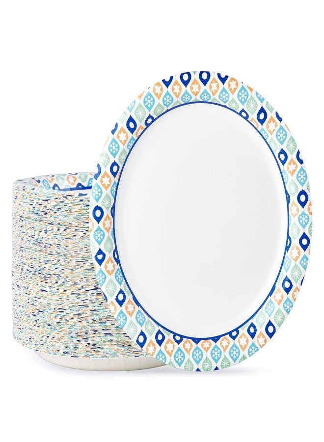 MUCHII Paper Plates 10 Inch, 120 Count Disposable Paper Plates Bulk, Soak and Cut Proof for Party,Picnic, Family Gatherings - Image 1