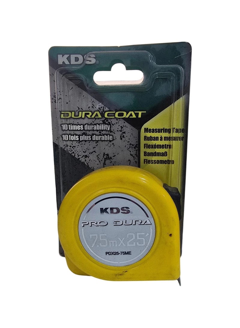 كي دي اس شريط قياس Muratec KDS Pro Dura Coat مقاس 25 مم × 7.5 متر – موديل PDX25-75ME مع طلاء أكريليك Dura Coat - Image 2