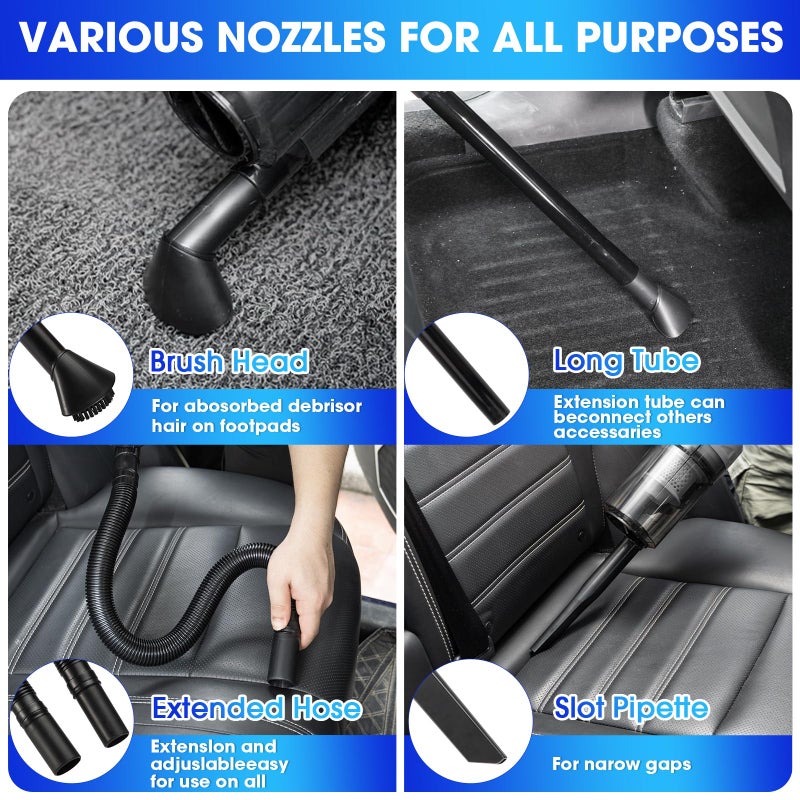 Viewsun Car Cleaning Kit, 17PCS Car Interior Detailing Kit with Gray High Power Handheld Vacuum, Detailing Brush Set, Windshield Cleaner, Cleaning Gel, Complete Auto Accessories for Men, Women - Image 4