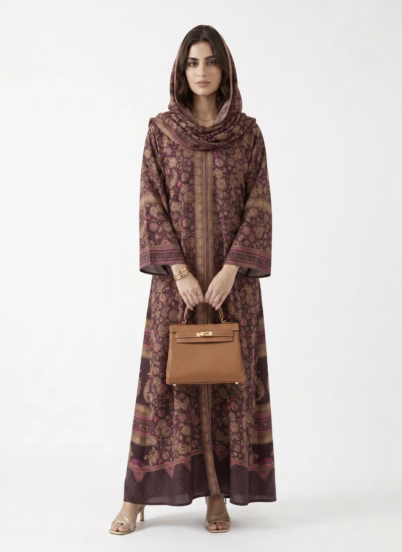 هدية المدينة  Mosaic Printed Abaya - HM