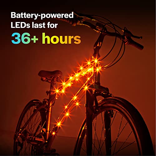 Brightz CosmicBrightz LED Bike Frame Rope Light, Orange - 6.5-Foot String Rope - Battery-Powered with On/Off Switch - Ultra Bright Color Keeps Your Ride Fun and Safe for Kids, Teens, & Adults - Image 5