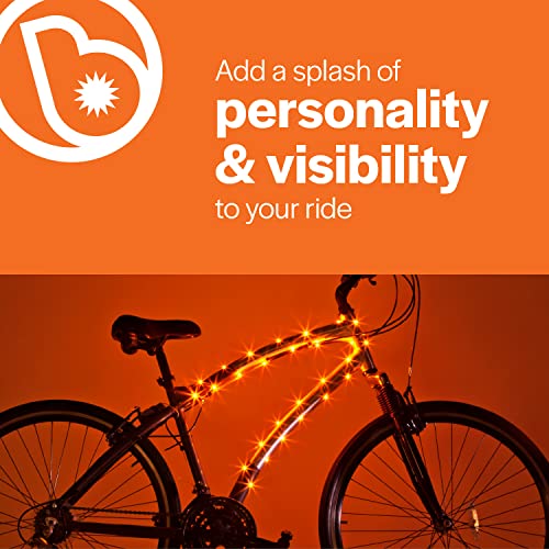 Brightz CosmicBrightz LED Bike Frame Rope Light, Orange - 6.5-Foot String Rope - Battery-Powered with On/Off Switch - Ultra Bright Color Keeps Your Ride Fun and Safe for Kids, Teens, & Adults - Image 3